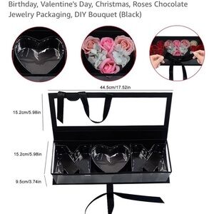 Black DIY Bouquet Gift Box with Heart and MOM Design